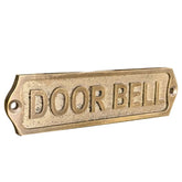 engraved brass doorbell plaque with an elegant antique finish.